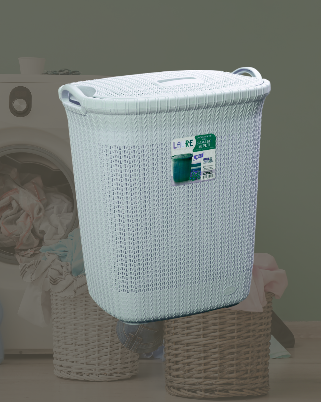 KİRLİ ÇAMAŞIR SEPETİ ÖRGÜ 50 LT LAURE