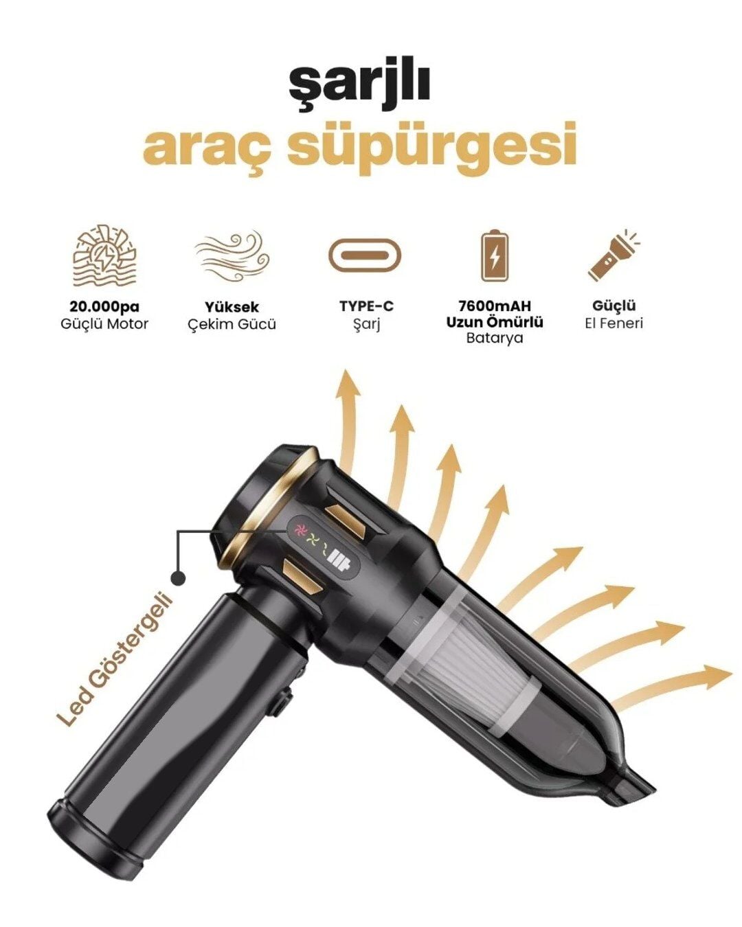 Realpro RP- 6697 Araç Süpürge & Oto Süpürgesi