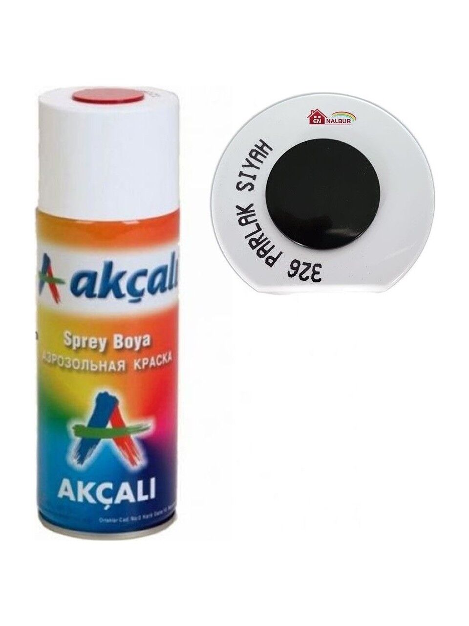 Akçalı Sprey Boya 400 ml 326 Parlak Siyah