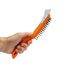 Spatulalı Çelik Tel Fırça Kazıma Temizleme Pas Sökücü Çelik Telli El Tipi Fırça
