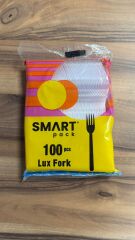 Plastik Çatal Lüks Şeffaf 100 lü