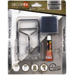 Yapışkanlı Üçlü Askı Krom Metal