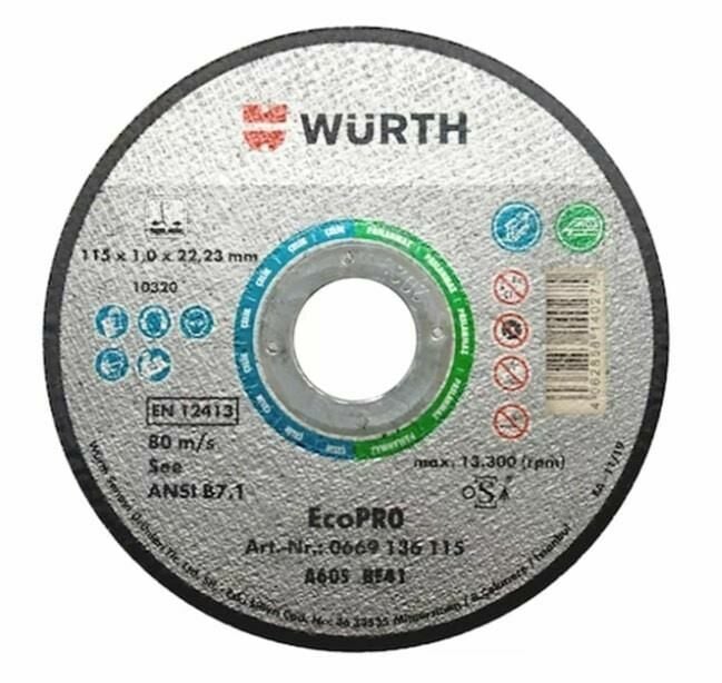 Würth Kesici Taş (Paslanmaz Çelik İçin) 115 lik