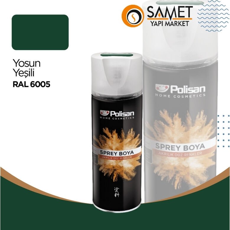 Polisan Akrilik Yosun Yeşili Sprey Boya 400 ml - RAL 6005