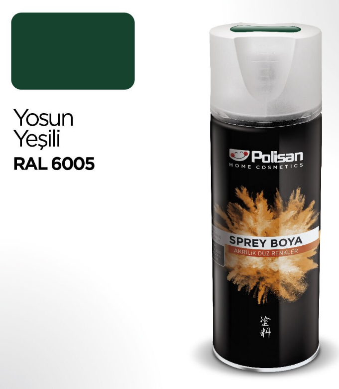 Polisan Akrilik Yosun Yeşili Sprey Boya 400 ml - RAL 6005