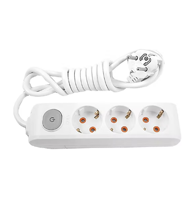 VİKO 3 LÜ GRUP PRİZ UZATMA 3 MT ANAHTARLI BEYAZ