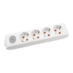 VİKO 4 LÜ KLEMENSLİ ANAHTARLI ÇOCUK KORUMALI GRUP PRİZ BEYAZ