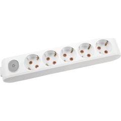 VİKO 5 Lİ KLEMENSLİ ANAHTARLI ÇOCUK KORUMALI GRUP PRİZ BEYAZ