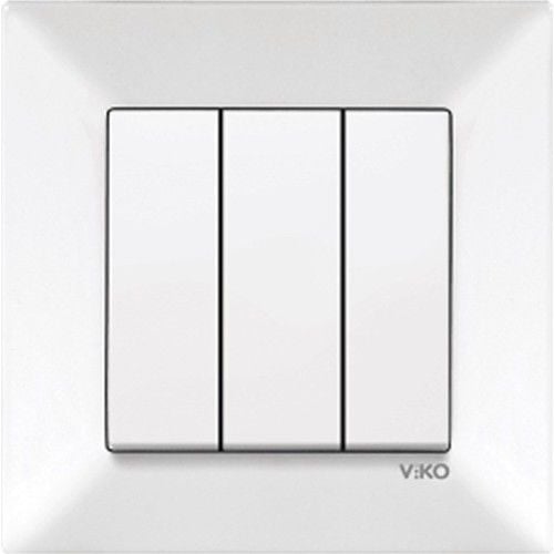 VİKO KARRE 3 LÜ ANAHTAR SIVA ALTI BEYAZ (ÇERÇEVESİZ)