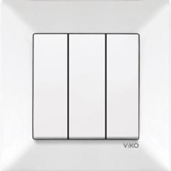 VİKO KARRE 3 LÜ ANAHTAR SIVA ALTI BEYAZ (ÇERÇEVESİZ)