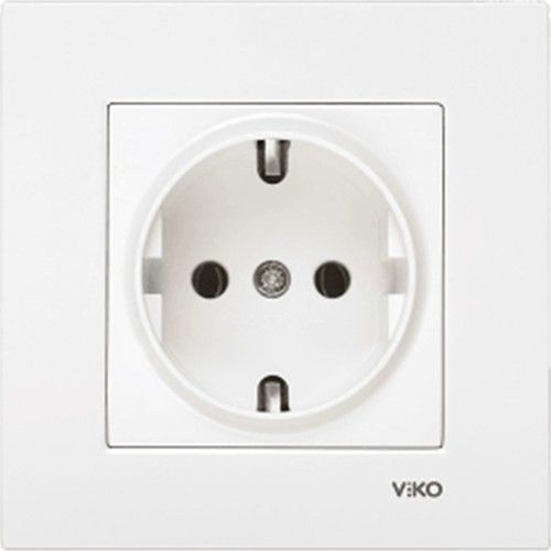 VİKO KARRE PRİZ TOPRAKLI SIVA ALTI BEYAZ 90967008