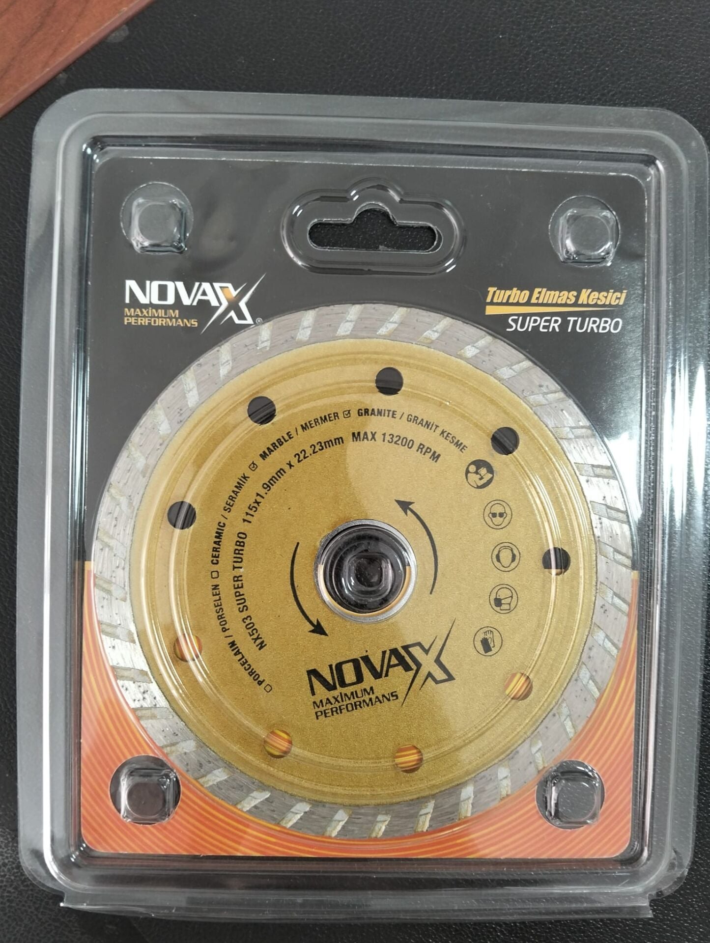 NOVAX TURBO ELMAS MERMER SERAMİK KESİCİ 115 MM