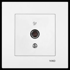 VİKO KARRE UYDU PRİZİ F KONNEKTÖRLÜ SONLU BEYAZ (ÇERÇEVESİZ)