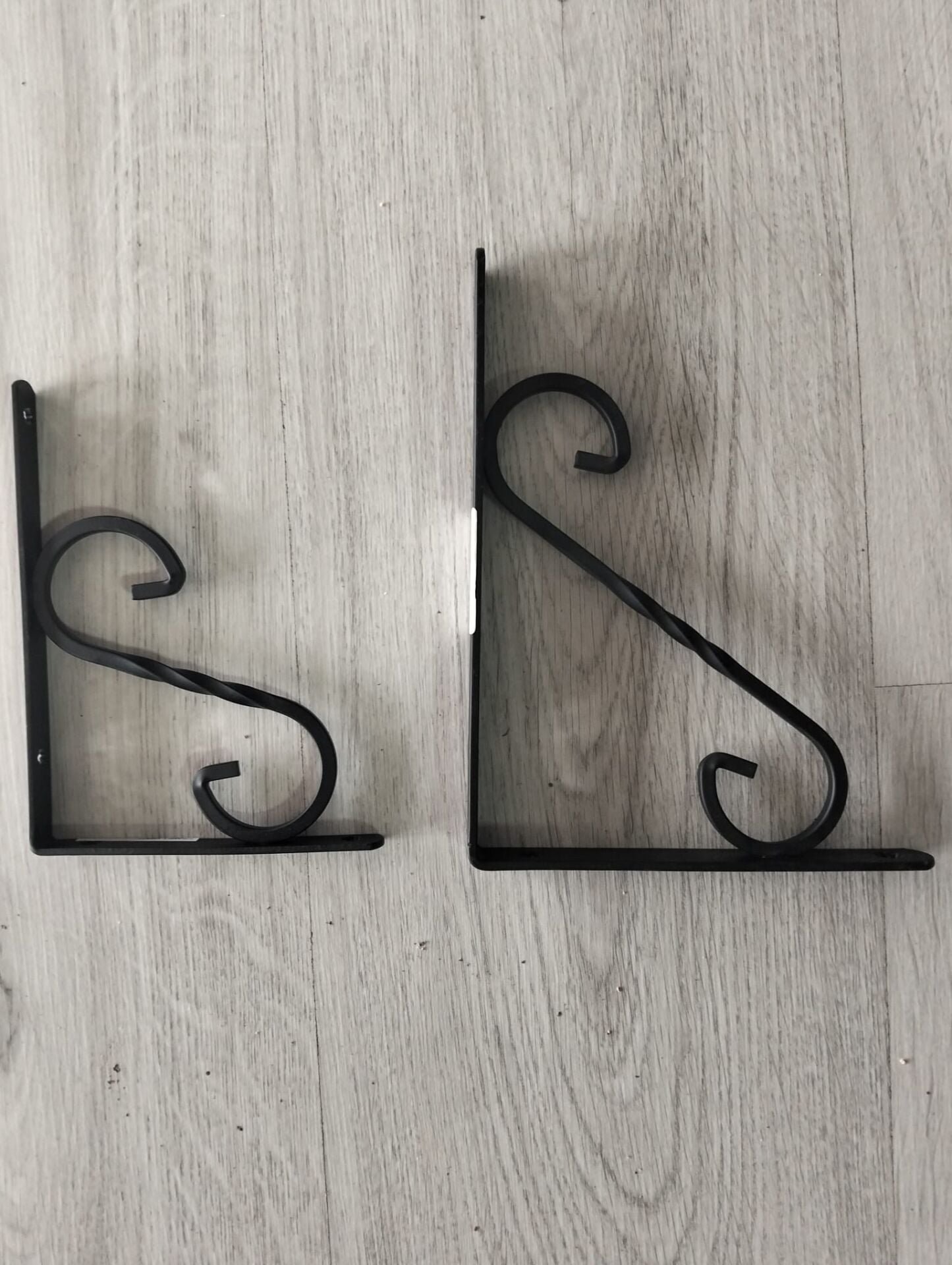 Ferforje Raf Altı Metal L Ayak Siyah 110x150 mm