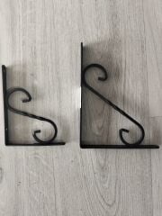 Ferforje Raf Altı Metal L Ayak Siyah 110x150 mm